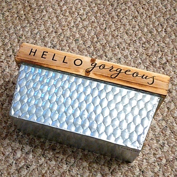 Other - NWOT Stamped tin planter/box